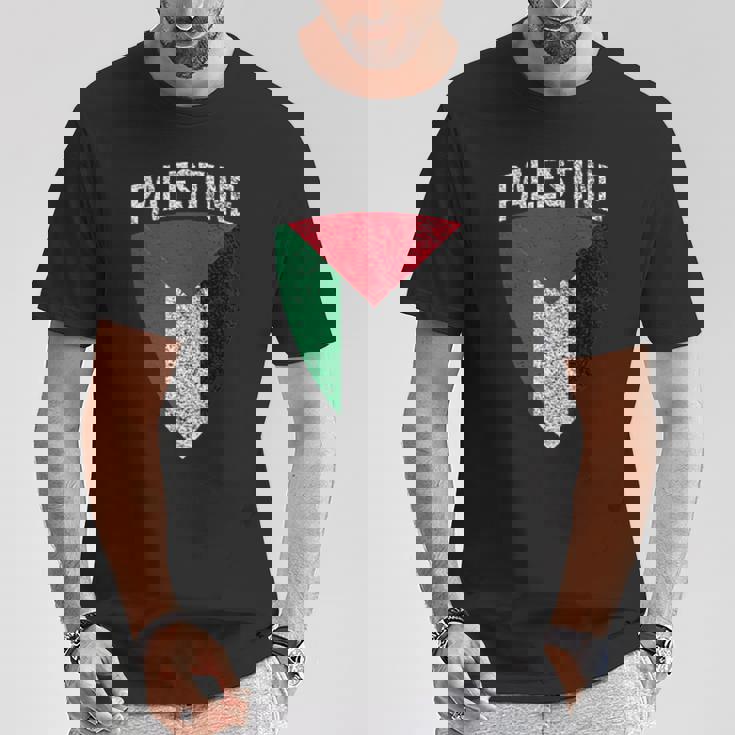 パレスチナ国旗 シールドフリー パレスチナガザ パレスチナ人 Tシャツ 面白い贈り物