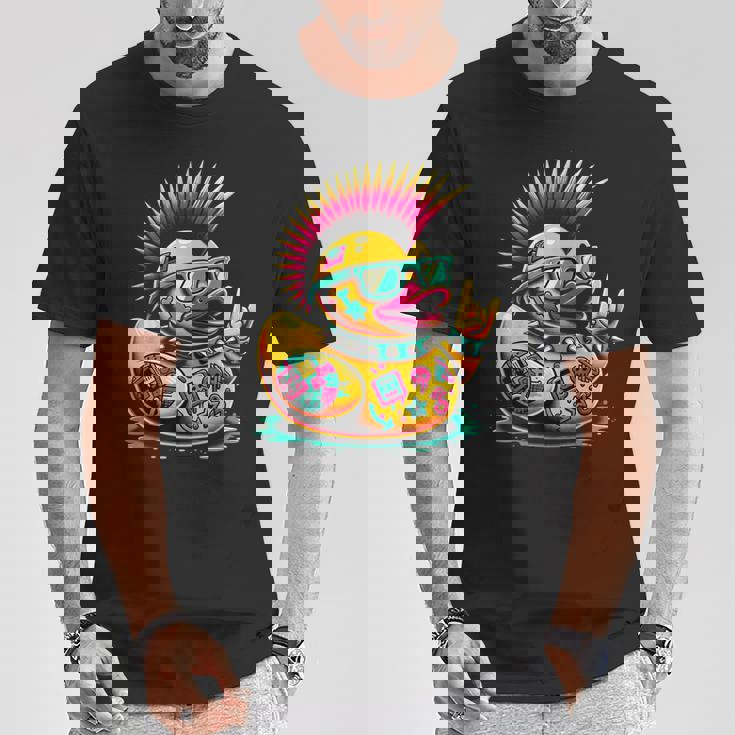 パンク アヒルの子 パンクロック Tシャツ 面白い贈り物