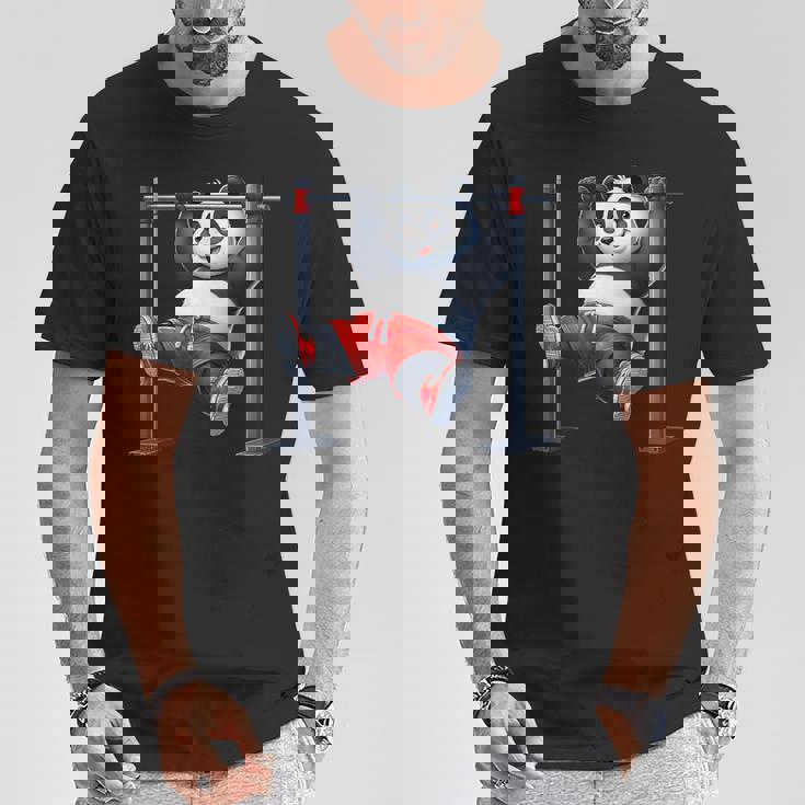 パンダ 懸垂 トレーナー ジム フィットネス ワークアウト トレーニング Tシャツ 面白い贈り物