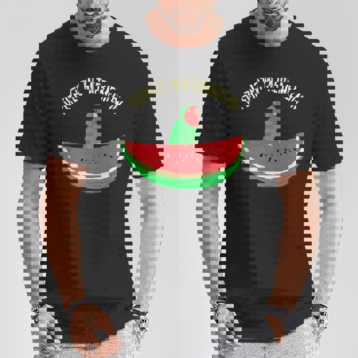 パーフェクトスイカラブバード、バーブミーム、グリーンオウムフルーツ Tシャツ 面白い贈り物