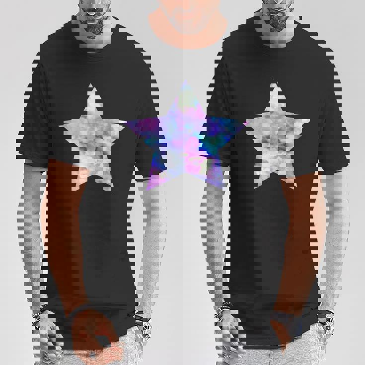 パープル ピンク ブルー プリティ スター Tシャツ 面白い贈り物