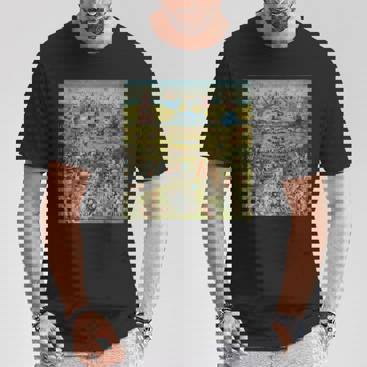 ヒエロニムス・ボッシュ 地球の喜びの庭 アート Tシャツ 面白い贈り物