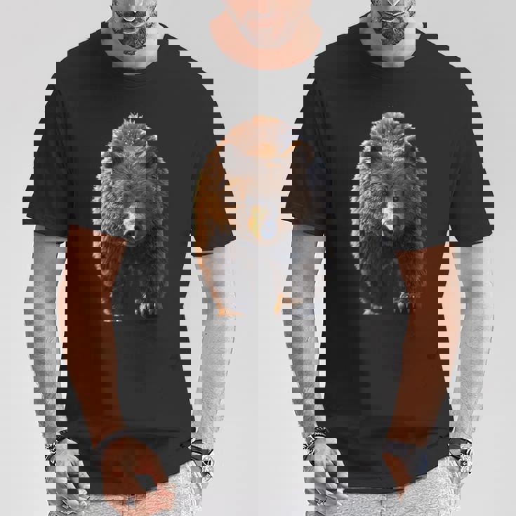 ヒグマ グリズリー ベア ブラザーズ フォレスト ワイルド ヒグマ Tシャツ 面白い贈り物