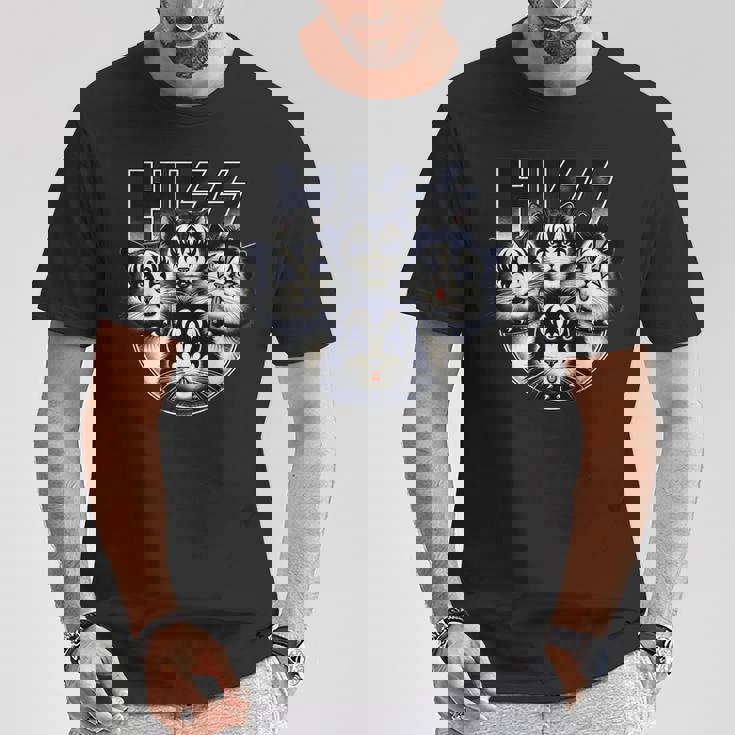 ヒス・ファニー・キャッツ・キトンズ・ロック・ロッキン Tシャツ 面白い贈り物