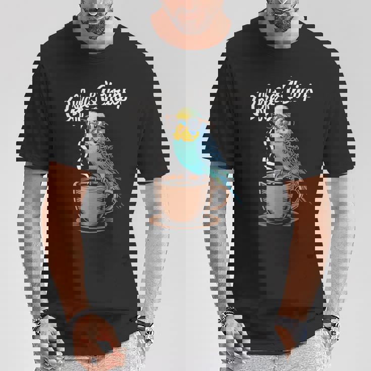 ヒップスター セキセイインコ コーヒー セキセイインコ Tシャツ 面白い贈り物