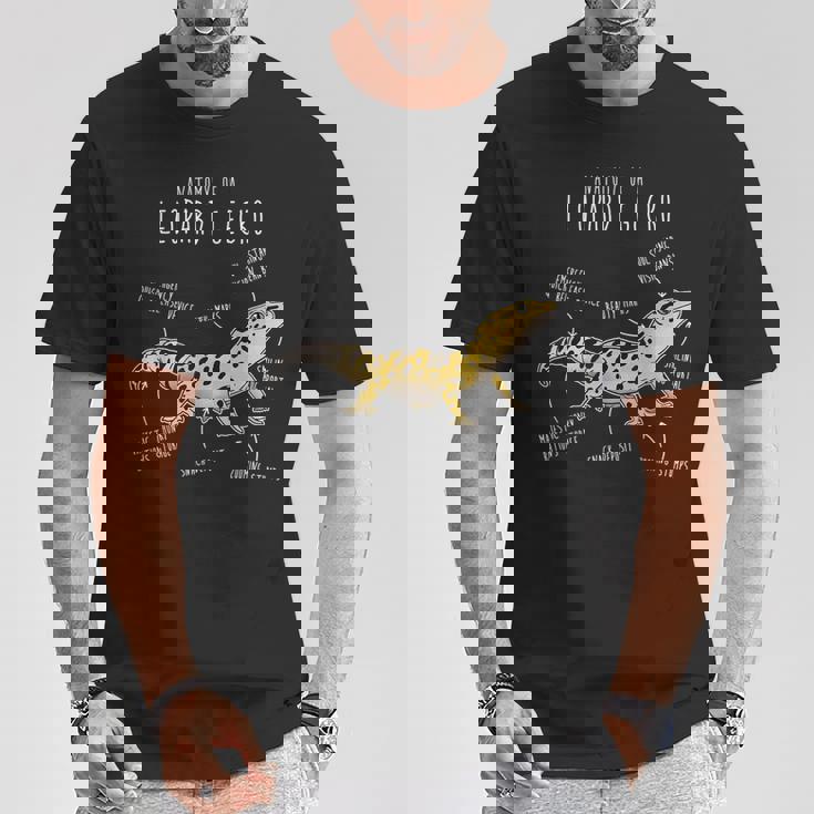 ヒョウゲッコの解剖学、面白いペット爬虫類トカゲ好き。 Tシャツ 面白い贈り物