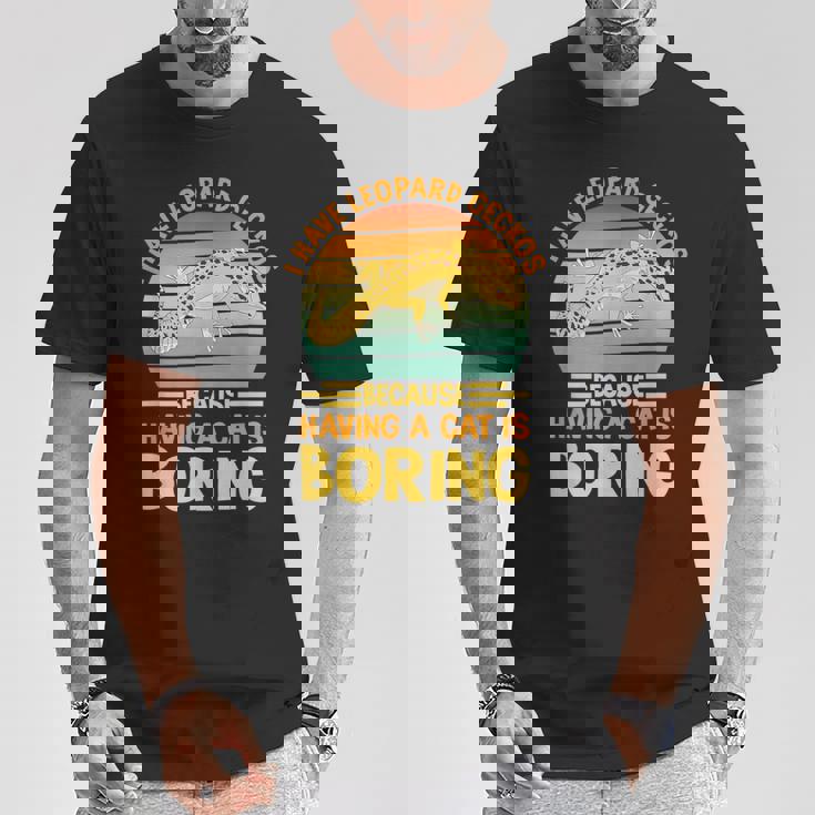 ヒョウモントカゲモドキ 爬虫類 小さな恐竜を飼っています Tシャツ 面白い贈り物