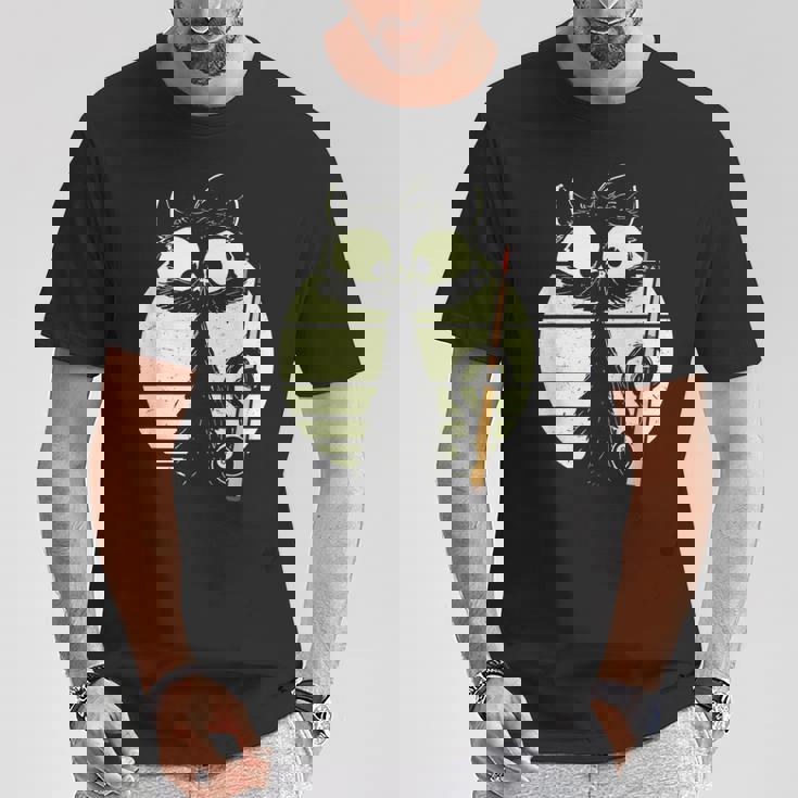 ビリヤード プール スヌーカー ビリヤードを持つ猫 かわいい子猫 Tシャツ 面白い贈り物