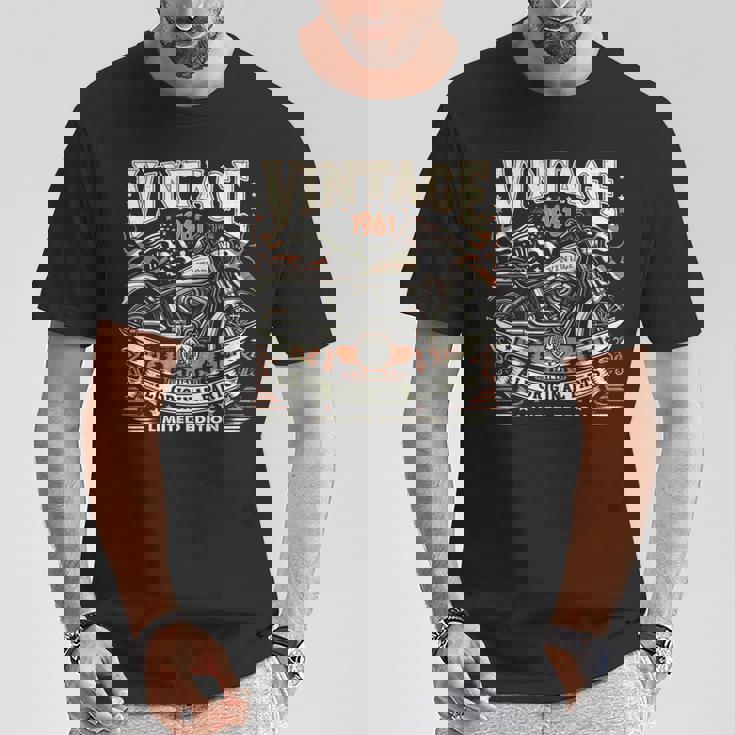 ビンテージ 1961 1961年生まれ 63歳の誕生日 バイクバイカー Tシャツ 面白い贈り物