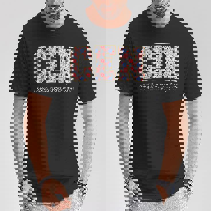 ビンテージcen認定緊急看護師ワイルドフラワーer医師 Tシャツ 面白い贈り物