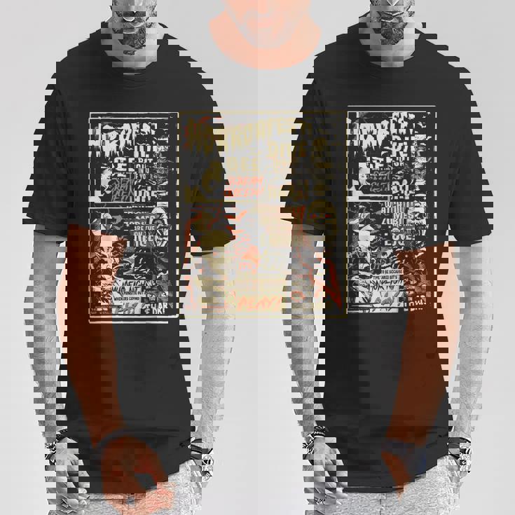 ビンテージホラーフェストポスターハロウィン映画オールドタイムホラー Tシャツ 面白い贈り物