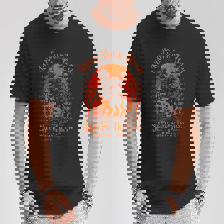 ビンテージマインドユアヘッドスリーピーホローヘッドレスホースマン Tシャツ 面白い贈り物