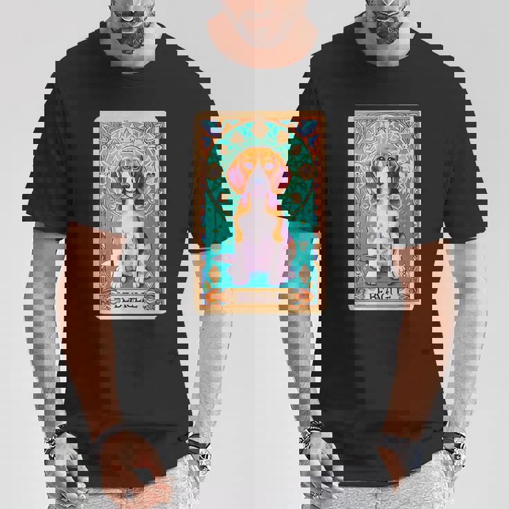 ビーグル 面白いtシャツ 犬 タロット カード かわいい メンズ 子供 おもしろ 服 グッズ ネタ Tシャツ 面白い贈り物