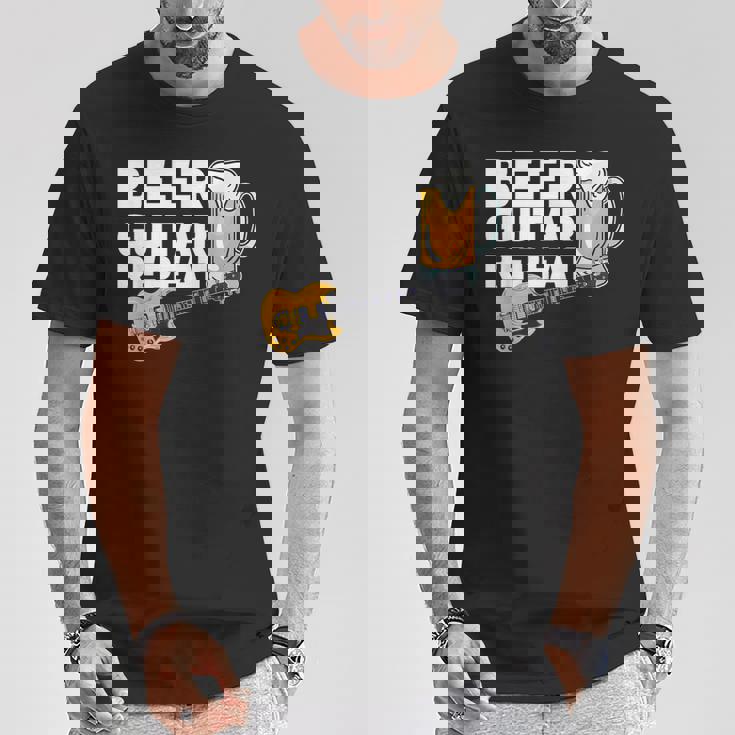 ビール ギター リピート ギター ベース ロックンロール ギタリスト向け Tシャツ 面白い贈り物