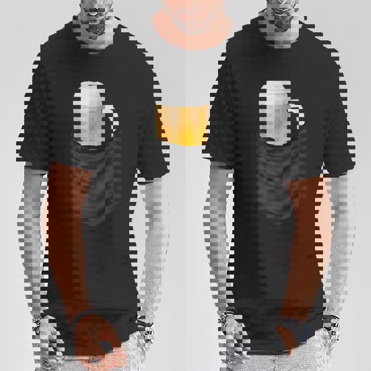 ビール 酒 面白いtシャツ 面白い ジョッキ ポケット 飲み おもしろ 飲み会 のんべえ メンズ ネタ 服 Tシャツ 面白い贈り物