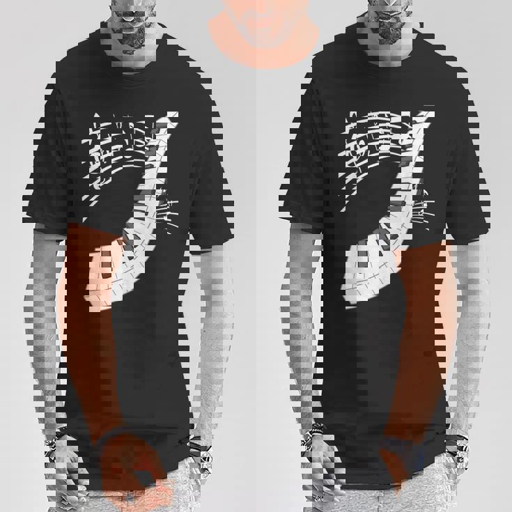 ピアノの鍵盤・音符・楽器ピアノ Tシャツ 面白い贈り物