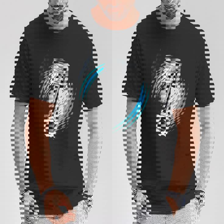 ピストンパワー 車愛好家のためのダイナミックエンジンデザイン Tシャツ 面白い贈り物