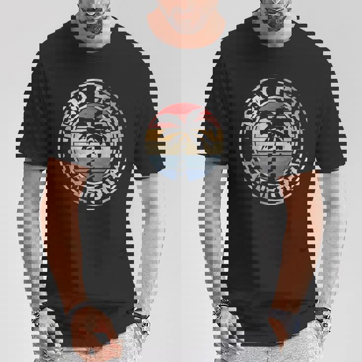 ピズモビーチ カリフォルニア サンセット ヤシの木 ビーチ レトロ Tシャツ 面白い贈り物