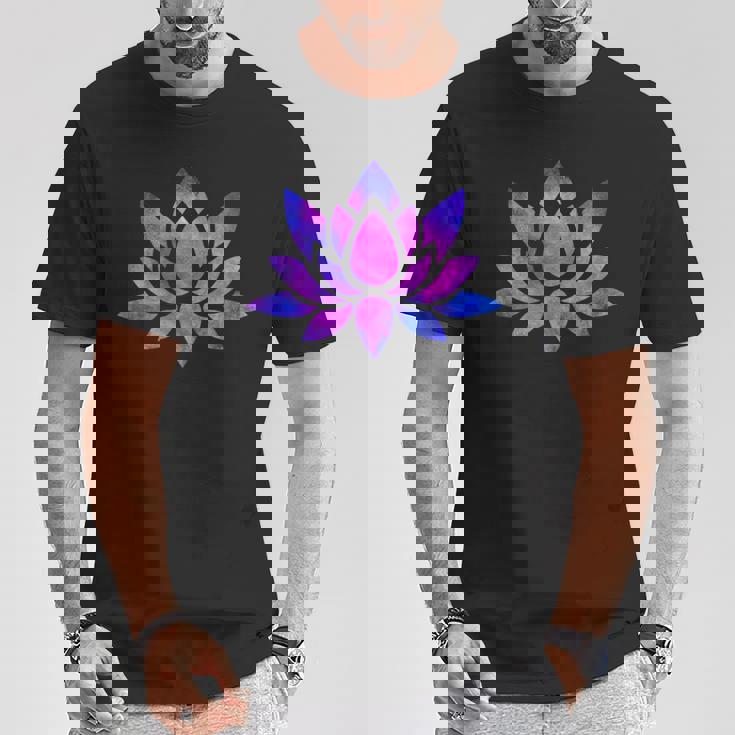 ピンクと紫の蓮の花 Tシャツ 面白い贈り物