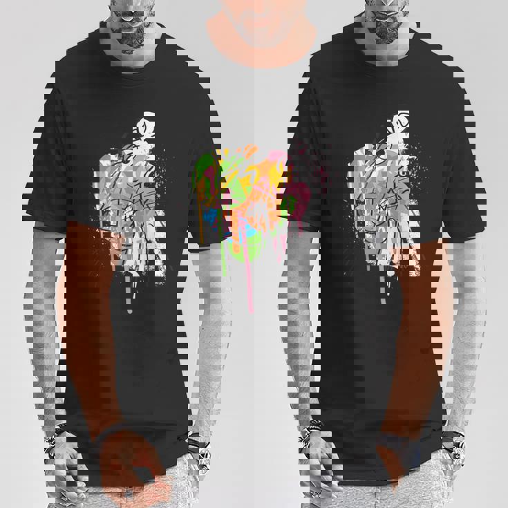 ピンクパンサー グラフィティ ブラック ラインアート Tシャツ 面白い贈り物