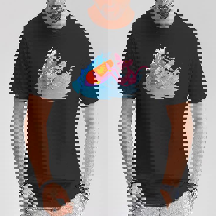 ピンクパンサー ビーチサーフィン 夏休み Tシャツ 面白い贈り物