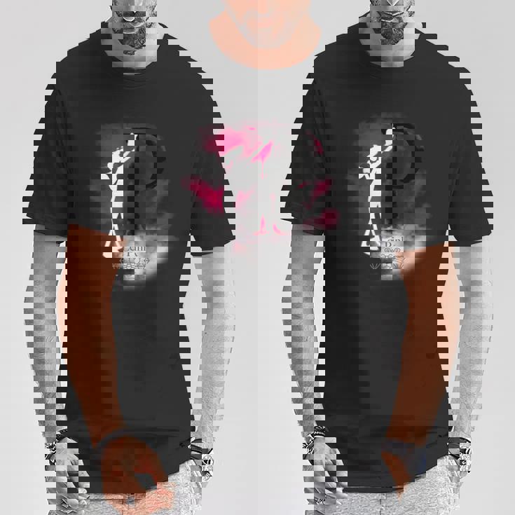 ピンクパンサー ル ピンクシルエット 霧の中 Tシャツ 面白い贈り物