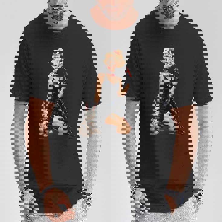 ピンナップガール ウサギ ピンナップ ヴィンテージ Tシャツ 面白い贈り物