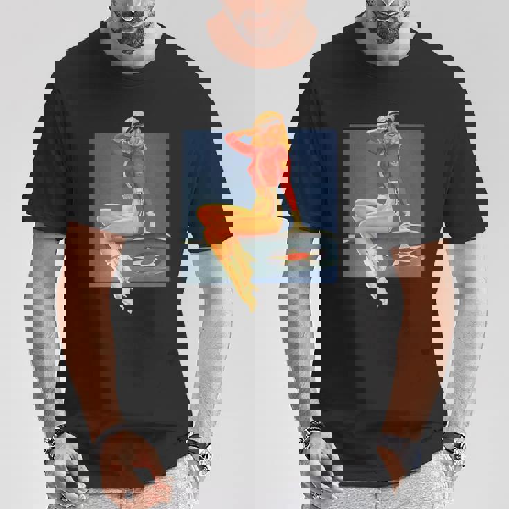 ピンナップガールww2軍空軍ポスターヴィンテージ Tシャツ 面白い贈り物