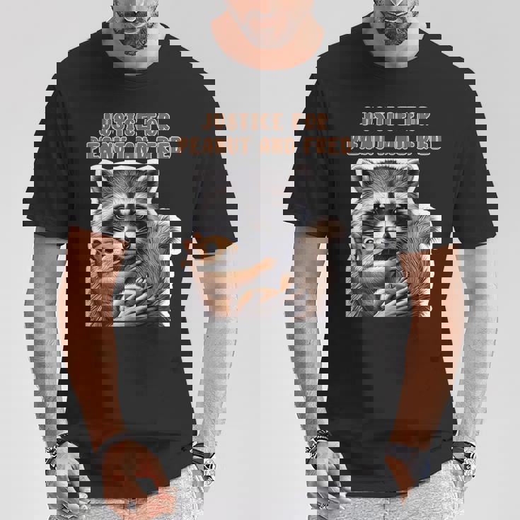 ピーナッツとフレッドの正義 ピーナッツリス フレッドアライグマ Tシャツ 面白い贈り物