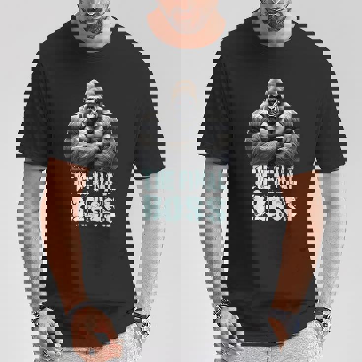 ファイナルボス シルバーバック ゴリラデザイン Tシャツ 面白い贈り物