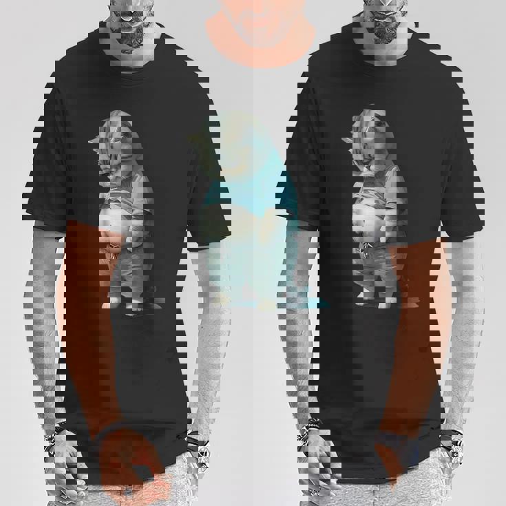 ファニー ファット キャット 子猫 アート デザイン 猫 飼い主 ペット愛好家 ギフト Tシャツ 面白い贈り物