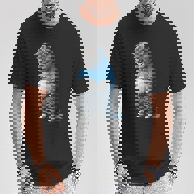 ファニー ファット 悲しい猫 アートデザイン 太った子猫 猫好き Tシャツ 面白い贈り物