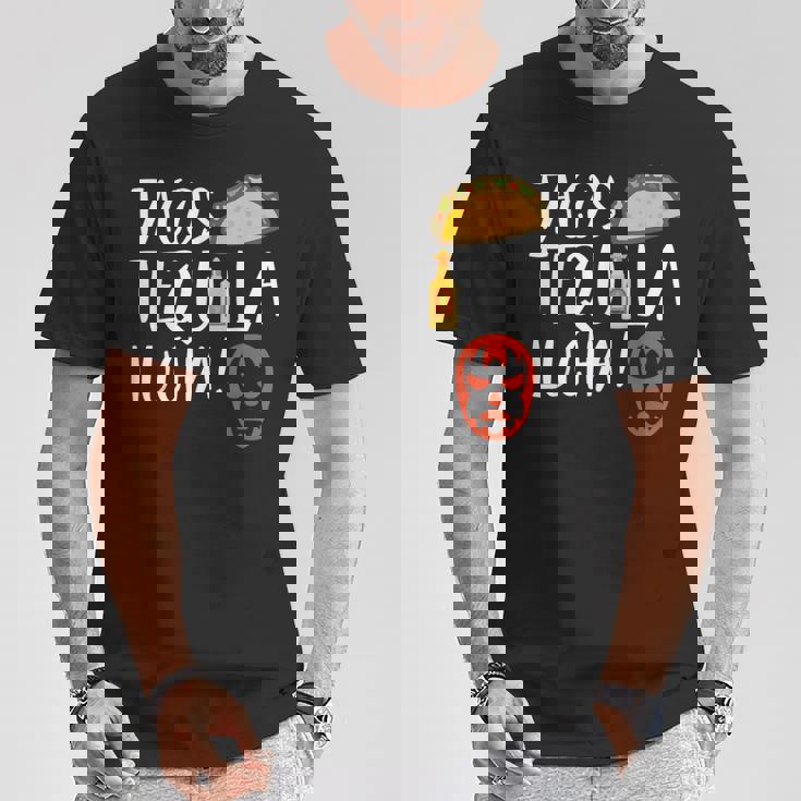 ファニー ルチャリブレ タコス テキーラ ルチャドールとファンへのギフト Tシャツ 面白い贈り物