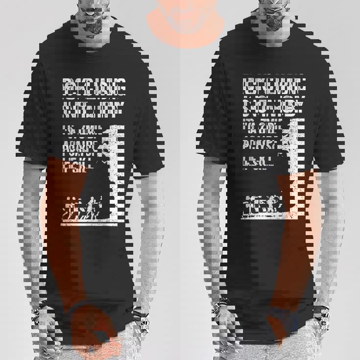 ファニーロッククライマーギフト 男女兼用 クールなゾンビクライミングに Tシャツ 面白い贈り物