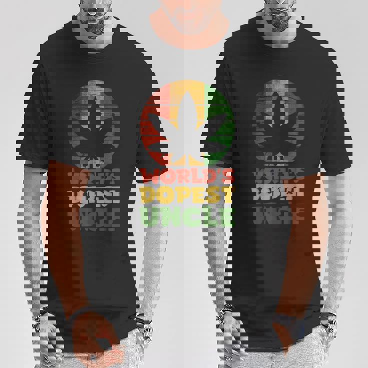 ファニーワールド クールな叔父さん ラスタカラー Tシャツ 面白い贈り物