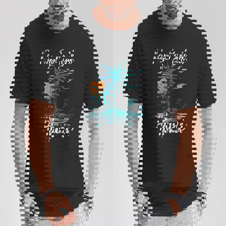 ファミリーバケーション レトロ サンセット ハワイ ポイプー ビーチ Tシャツ 面白い贈り物