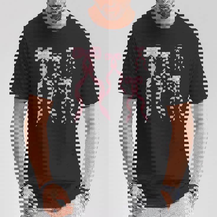 ファンシーピンクのリボンデザイン。 Tシャツ 面白い贈り物