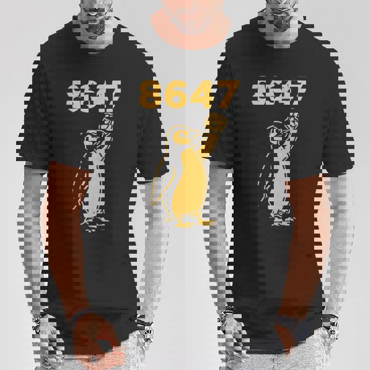 フィストペンギン-ウィースタンドウィズペンギン-ファニー8647 Tシャツ 面白い贈り物