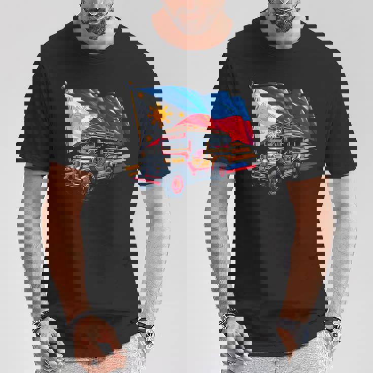フィリピン国旗 誇り高きフィリピン土産 フィリピンジープニー Tシャツ 面白い贈り物