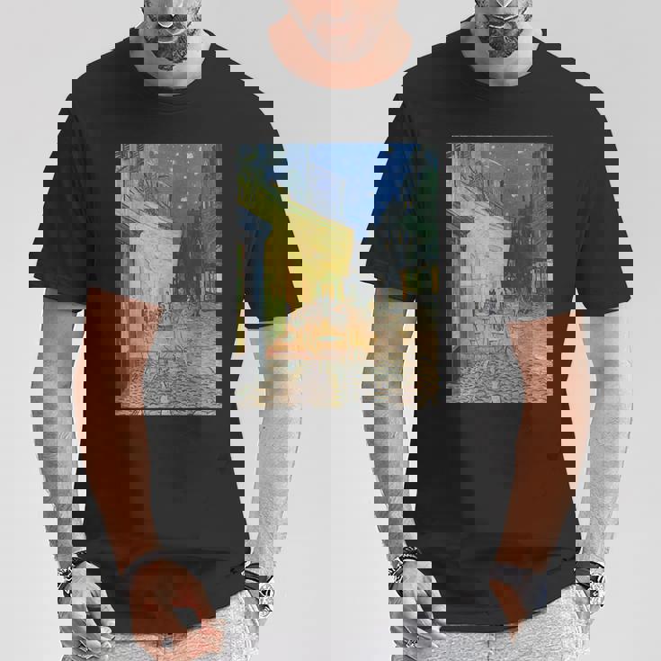 フィンセントファンゴッホの夜のカフェテラス Tシャツ 面白い贈り物