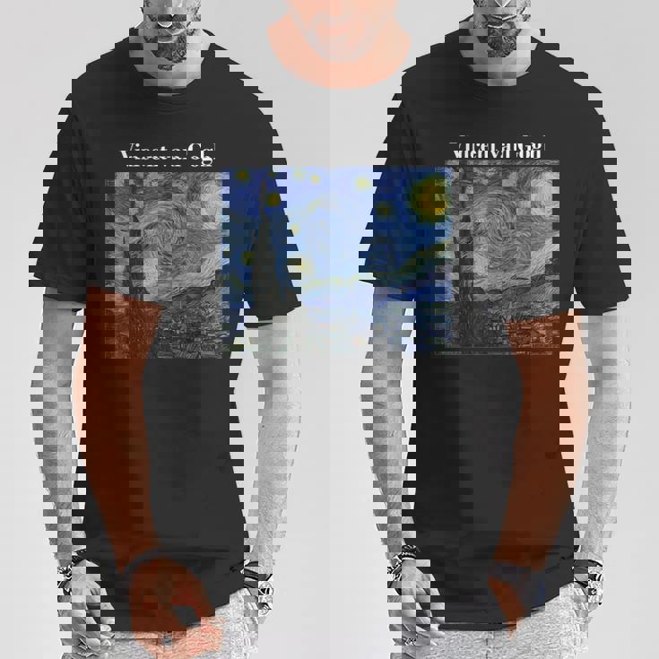 フィンセントファンゴッホの星月夜 Tシャツ 面白い贈り物