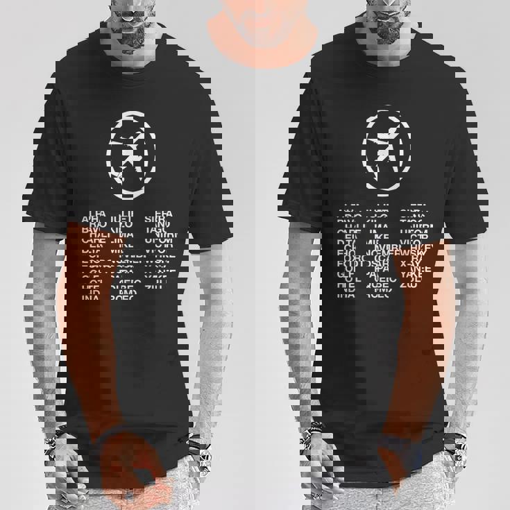 フォネティックコード飛行機パイロット Tシャツ 面白い贈り物