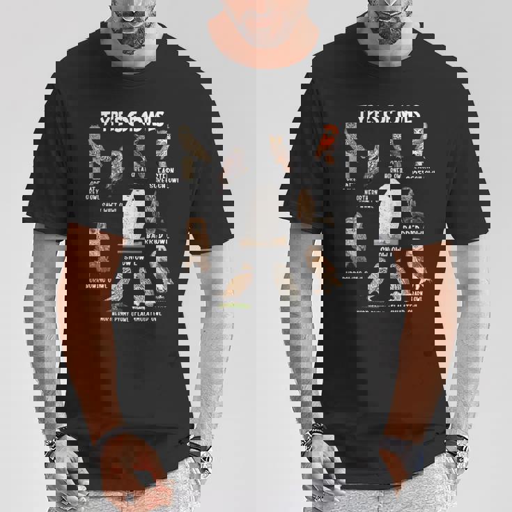 フクロウの種類 教育コレクション かわいいフクロウ愛好家 面白い Tシャツ 面白い贈り物