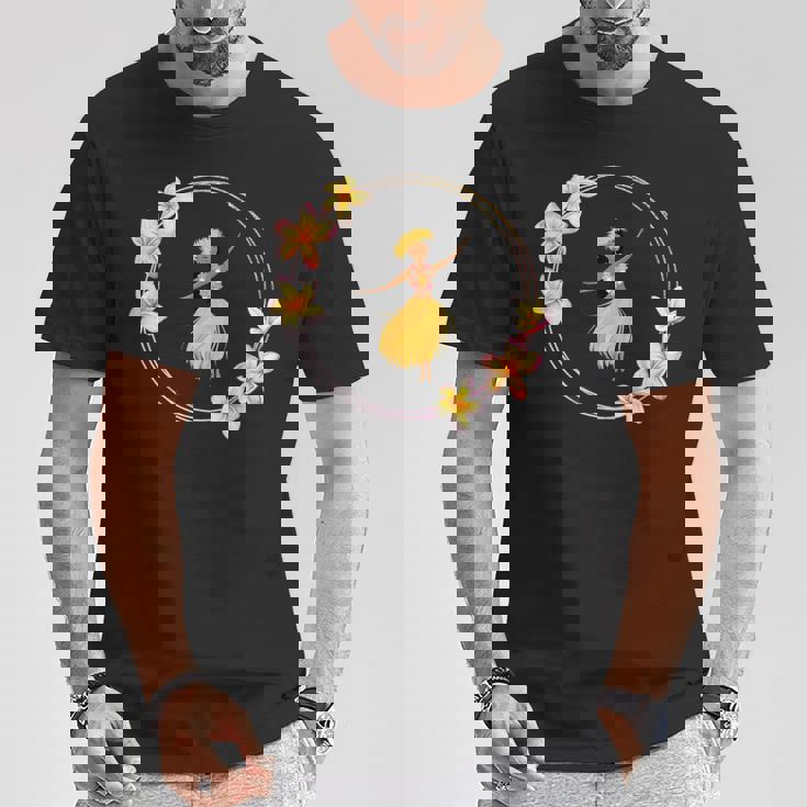 フラダンサー プルメリアリング ハワイ Tシャツ 面白い贈り物