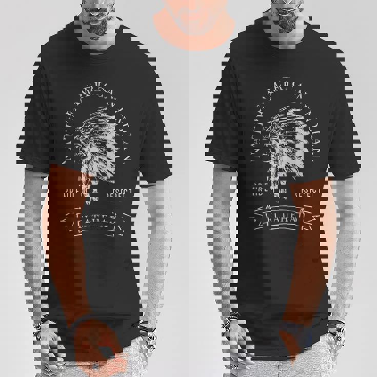 フラットヘッド トライブ ネイティブアメリカン インディアン プライド リスペクト ダーク Tシャツ 面白い贈り物