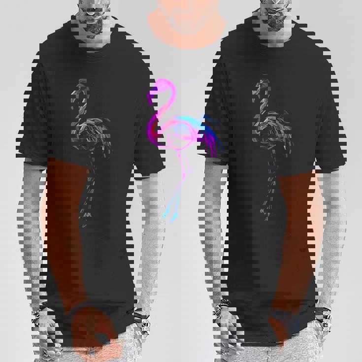 フラミンゴ好き カラフル クール スタイリッシュ Tシャツ 面白い贈り物