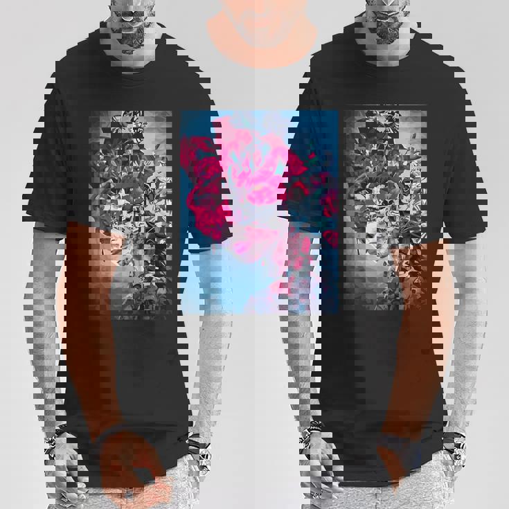 フラワー スカル フローラル シュガー ダーク アート グランジ エステティック ホラー Tシャツ 面白い贈り物