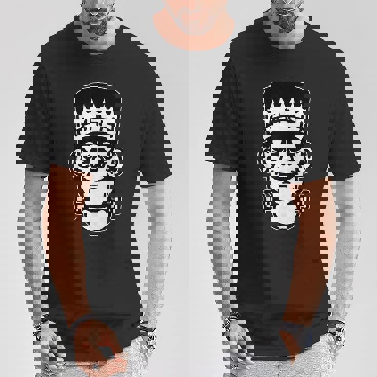 フランケンシュタイン モンスター ブラックワーク Tシャツ 面白い贈り物