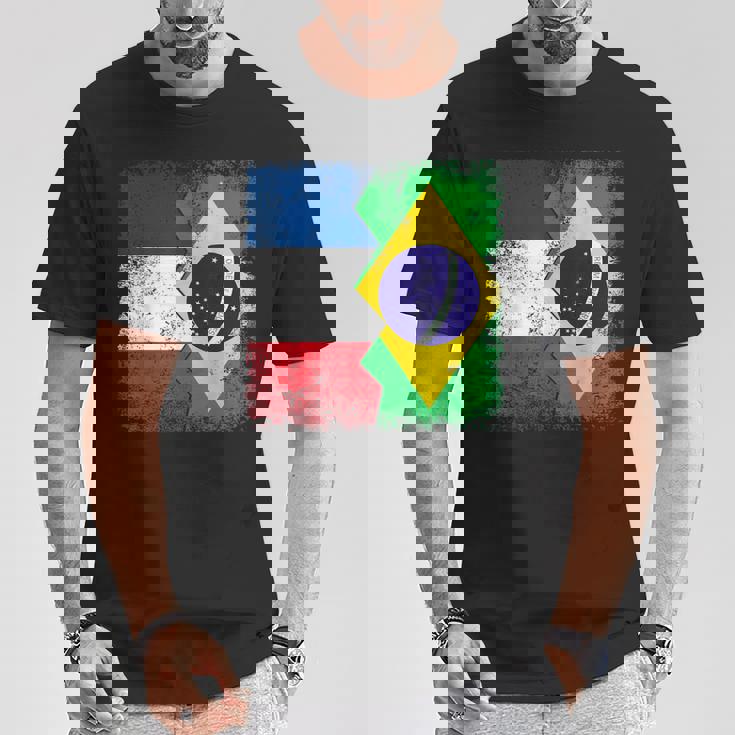 フランス ブラジルの旗 Tシャツ 面白い贈り物