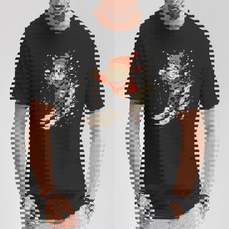 フリースタイルスキーヤー猫 フリースタイルスキー Tシャツ 面白い贈り物